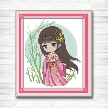 

Girls from respectable families painting 14CT 11CT counted cross stitch kits embroidery set Needlework Set chinese cross stitch