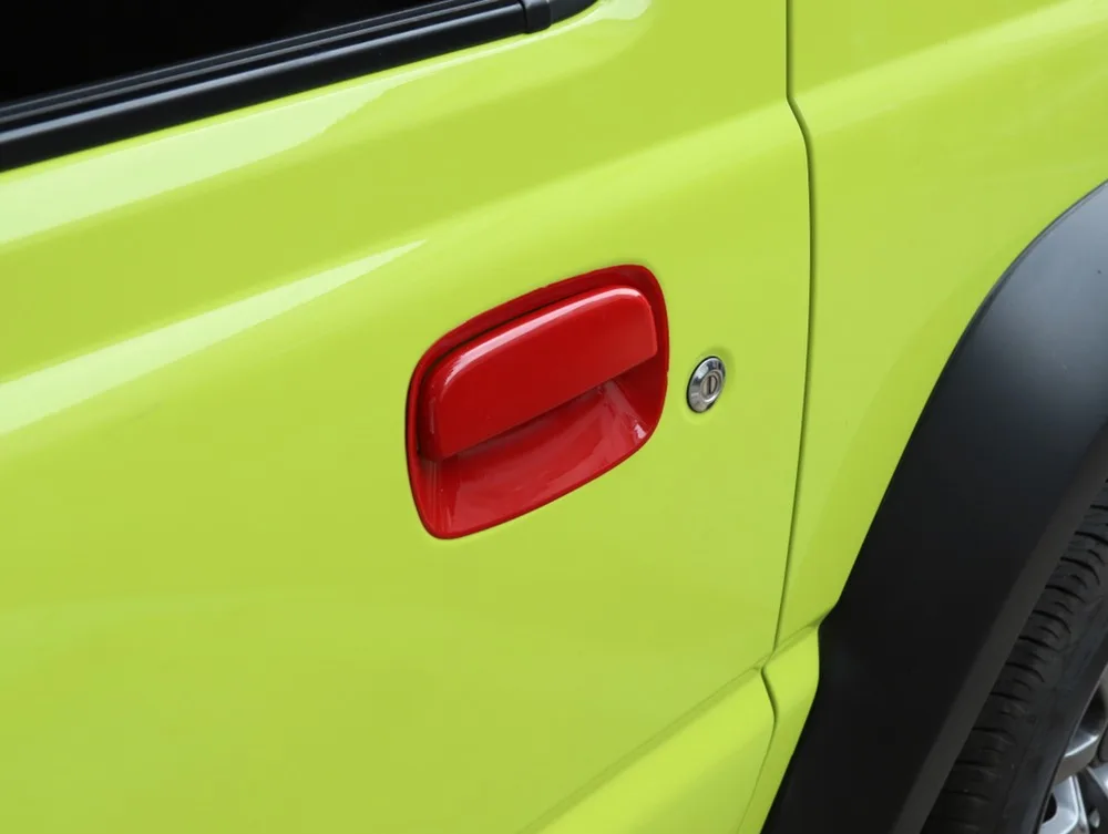 Car Door/Tail Door Handle Shell Decoration for Suzuki Jimny 2019 2020 ABS Carbon Fiber Chrome Red Car Exterior Accessory Styling
