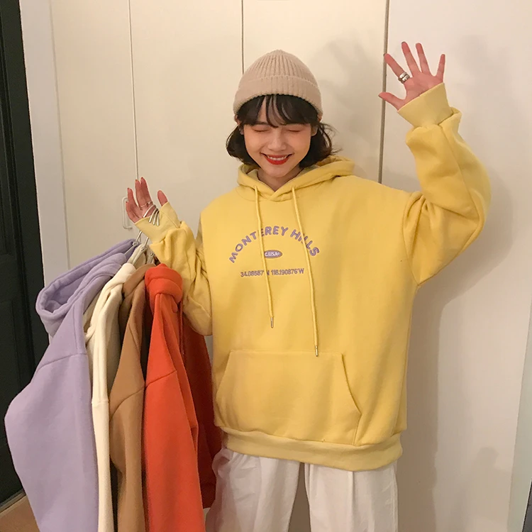 Женский корейский кавайный Повседневный свободный свитер с вышитыми буквами, женские свитшоты, японская одежда ulzzang для женщин