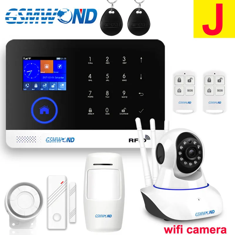 Беспроводная домашняя охранная Wi-Fi GSM GPRS сигнализация Английский Русский Испанский Немецкий польский итальянский французский RFID карта Android IOS APP - Цвет: Type J