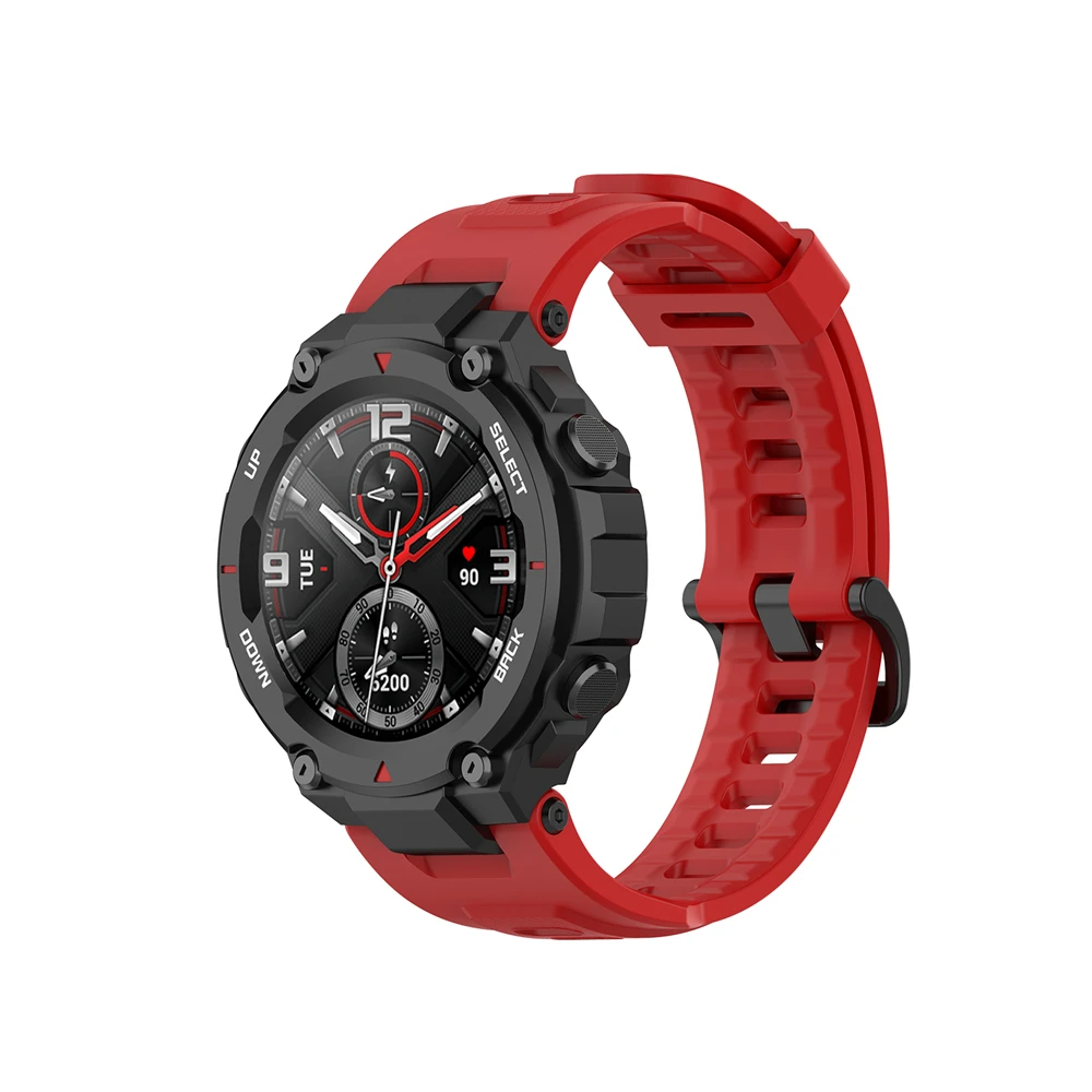 Replacement Strap For Huami Amazfit T rex Strap Silicone Watchband For Amazfit T-Rex/T-Rex Pro Strap With Black Protector Case