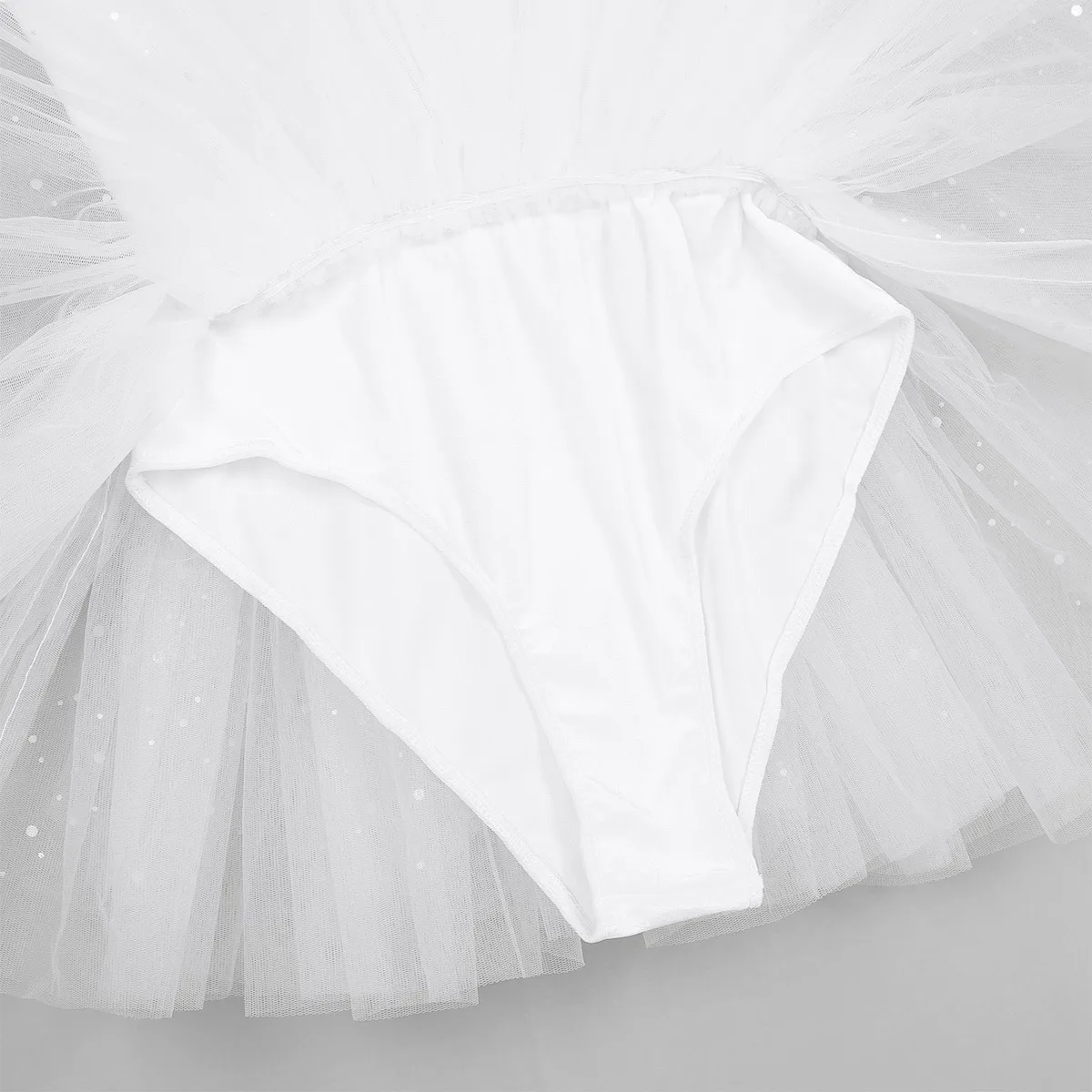 Женское платье для взрослых, балета, танцев, выступлений, блестящее платье с блестками, без рукавов, с вырезом на спине, бархатный лиф, балетное танцевальное трико, платье-пачка