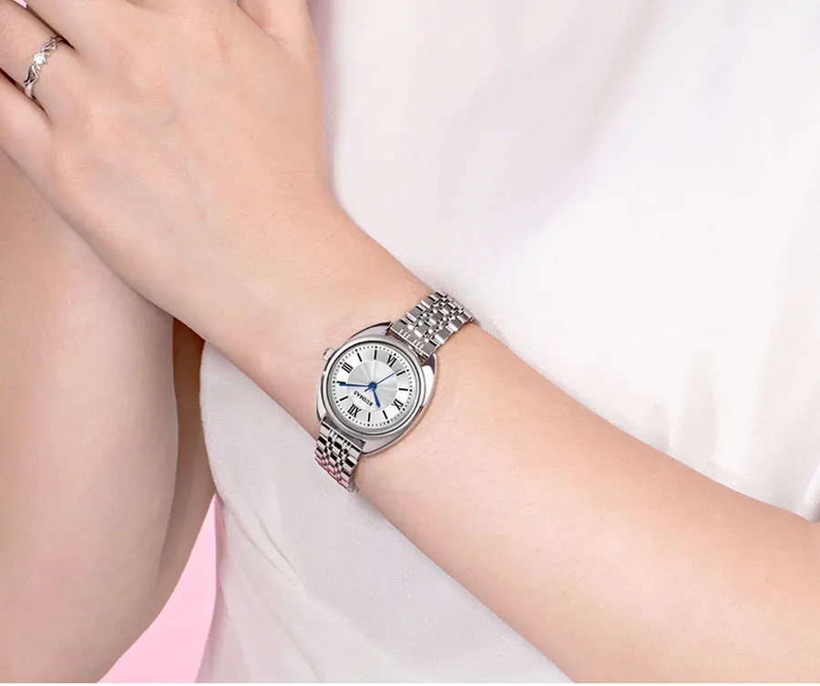 RUIMAS Women's Quartz Watches Luxury Business Wristwatch Stainless Steel Waterproof Dress Watch Lady Relogio Feminino Clock 593