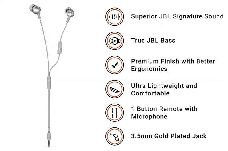 JBL C200si 3,5 мм проводные наушники Спортивная Музыкальная гарнитура тренажерный зал игровые Вкладные наушники глубокий бас линия управления с микрофоном для iPhone Android