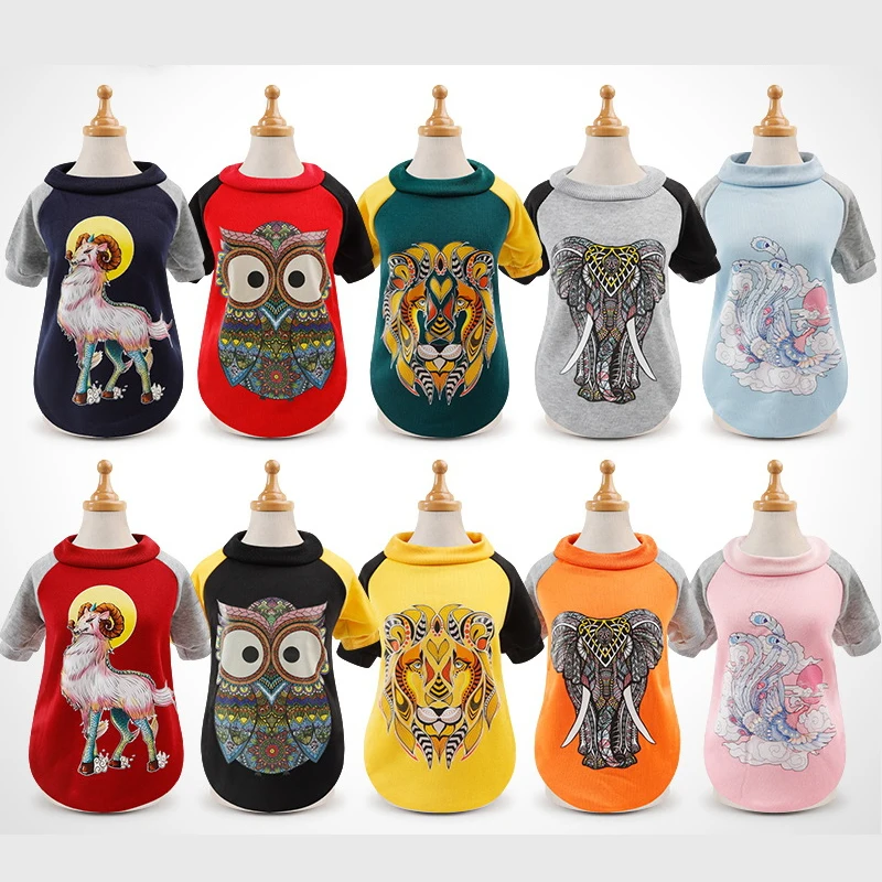 10 Colors Pet Dog Sweatshirts Autumn Winter Pet Clothes Chritsmas Fashion Drawing Teng Printing Puppy Cat Costumes Two-legged