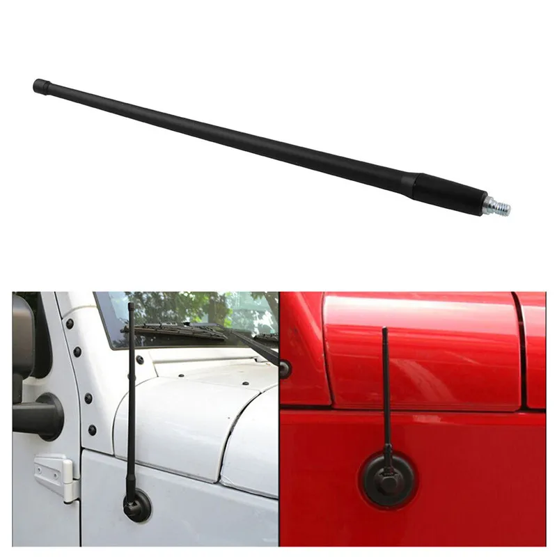 

13 Inch AM FM Radio Antenna Mast Aerial Antenna Auto Signal Receiving Antena Coche Black for Wrangler JK JL 2007-2018 Aerials