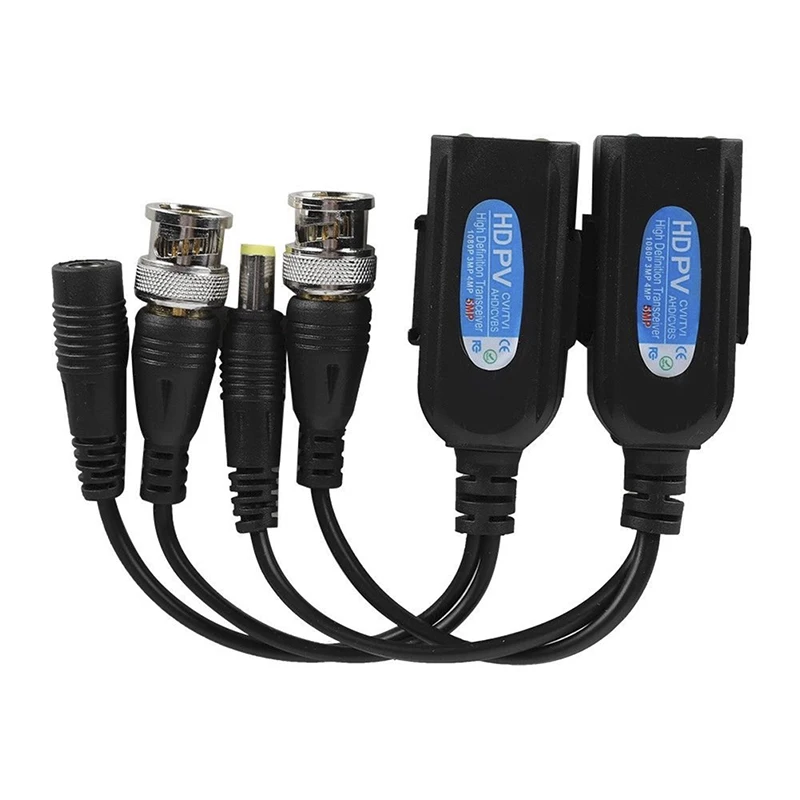 1 пара коаксиальный BNC-видеоадаптер для CAT5e 6 RJ45 разъем | Электроника