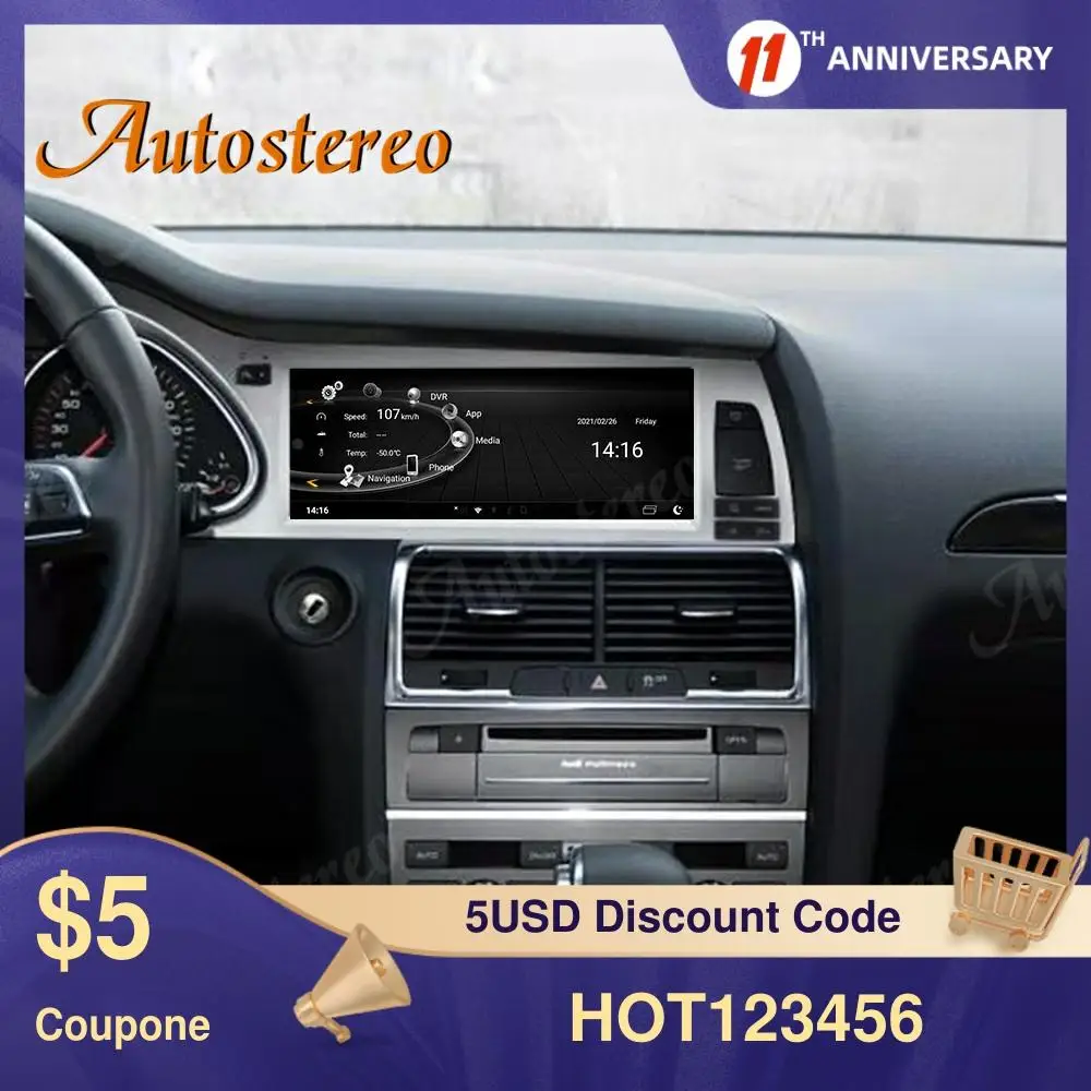 

Android 10 8G RAM Carplay For Audi Q7 2005-2009 Car DVD Player GPS Navigation Auto Stereo Multimedia Player Head Unit Radio Tape