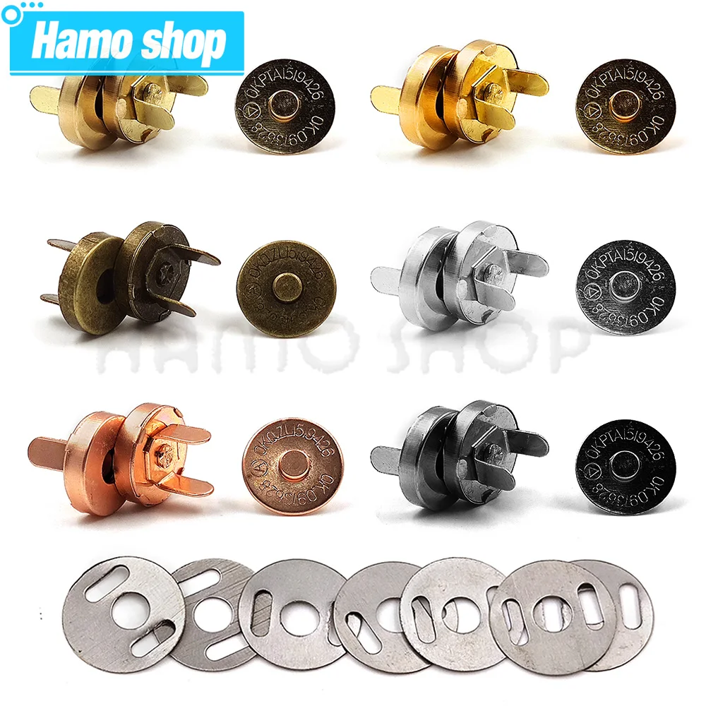 Fermoirs magnétiques à pression, 10 pièces/lot, fermeture boutons, pour sac à main, portefeuille