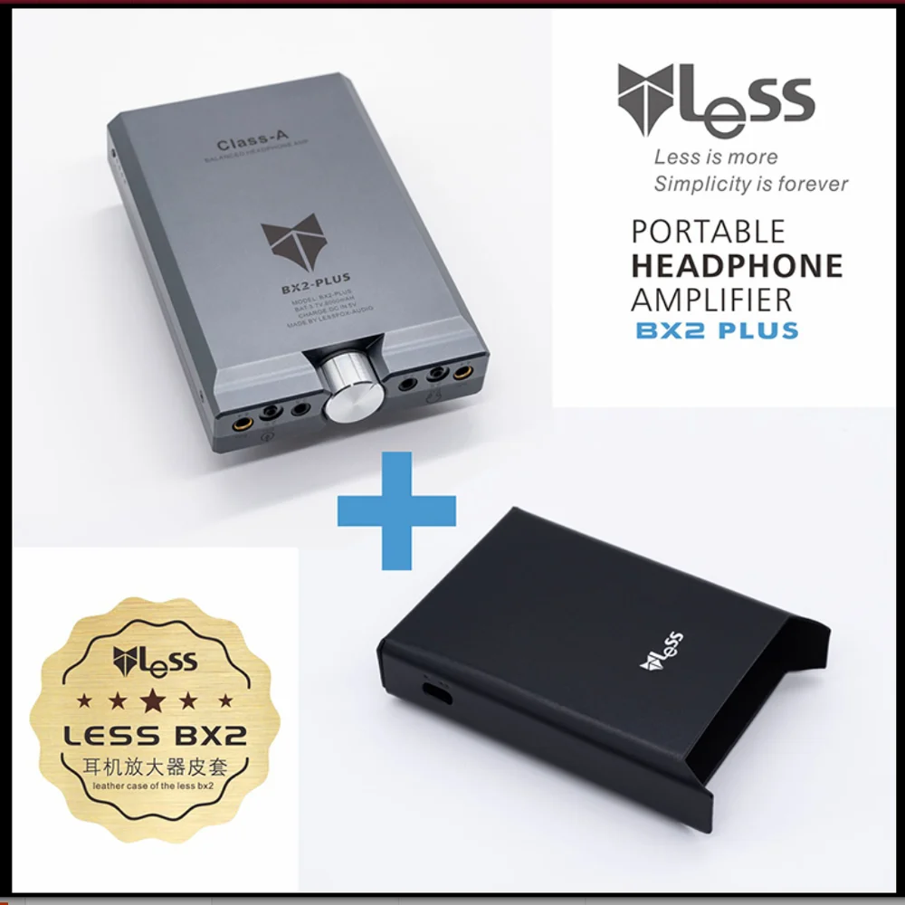 1 PCS Portable LESS BX2 PLUS dual channel output HI END AMP Full balance earphones and headphone amplifier with leather case