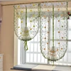 Organza embroidery pattern Flowers balloon curtain tulle blinds , curtains for kitchen bedroom living room window decorative