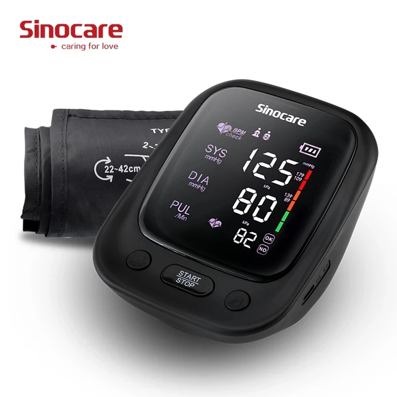 Blood Pressure Monitor Upper Arm Automatic Digital BP Machine Heart Rate Pulse Monitor with Voice Function & Large LCD Display