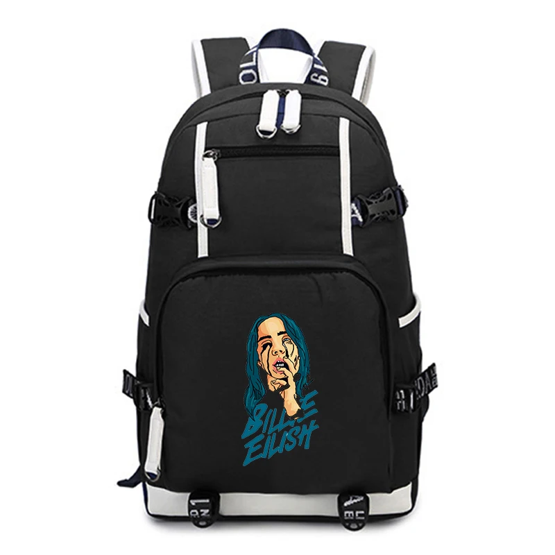 Холщовый Рюкзак Mochila Billie Eilish школьные сумки для подростков женщин и мужчин рок-мешок большой емкости удобный рюкзак для путешествий портфель