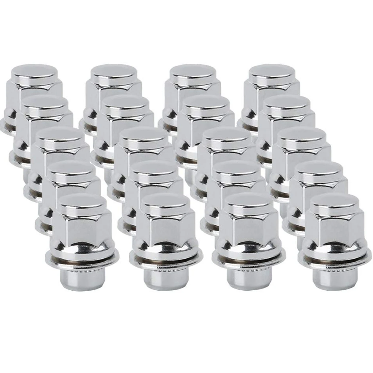 KSP20PC 12x1,5 шаг резьбы, Hex 13/16 ''(21 мм) хром Mag стиль OE рифлёные гайки с шайбой закрытый конец для заводских алюминиевых колес