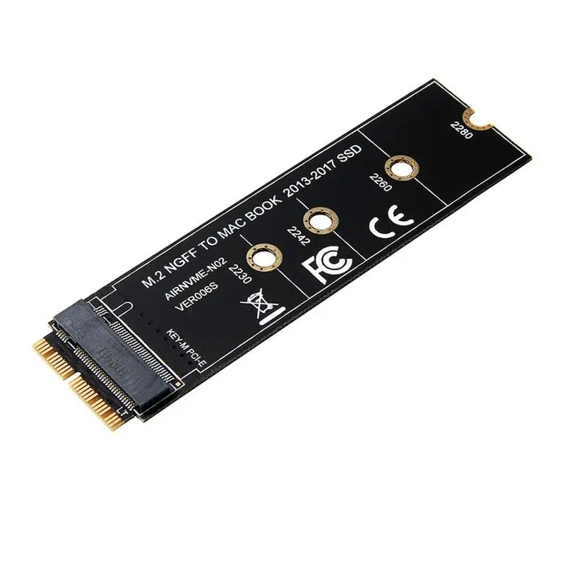 

M key M.2 NGFF PCIe Nvme AHCI SSD Adapter Card for MACBOOK Air 2013 2014 2015 2017 A1465 A1466 Pro A1398 A1502 A1419 2230-2280