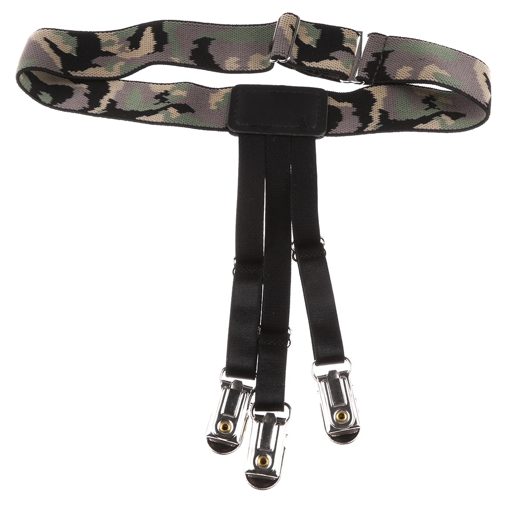 

2 PCS Elastic Shirt Stays Holders for Men Military Garters Belt Clamps Camouflage Shirt Holders