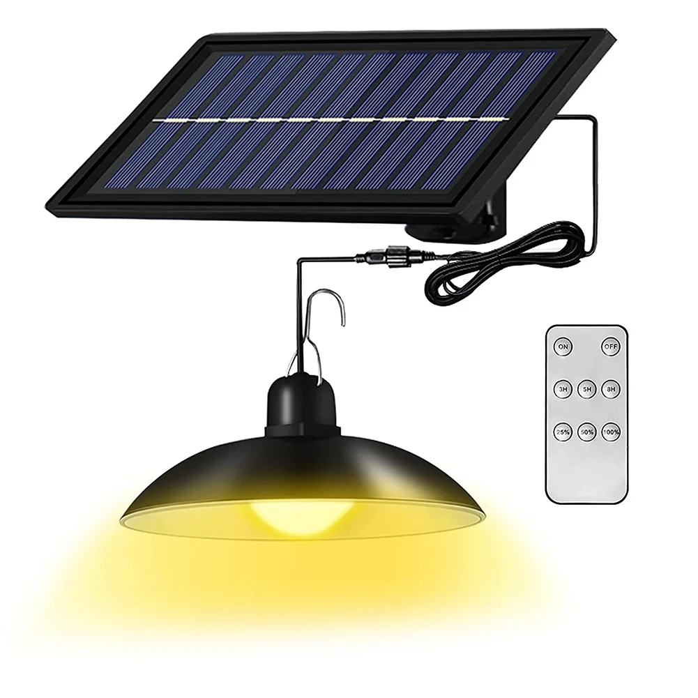 1/2 Head Solar Pendant Light With 3 Light Mode Waterproof  Outdoor Indoor Solar Wall Lamp Remote Chandelier For Home Lighting solar bulb