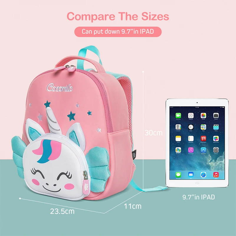  Cocomilo 3D Cartoon Unicorn Kids School Bag Kawaii Soft Pink Unicorn Cute Kindergarten Backpack Tod - 4000150499627