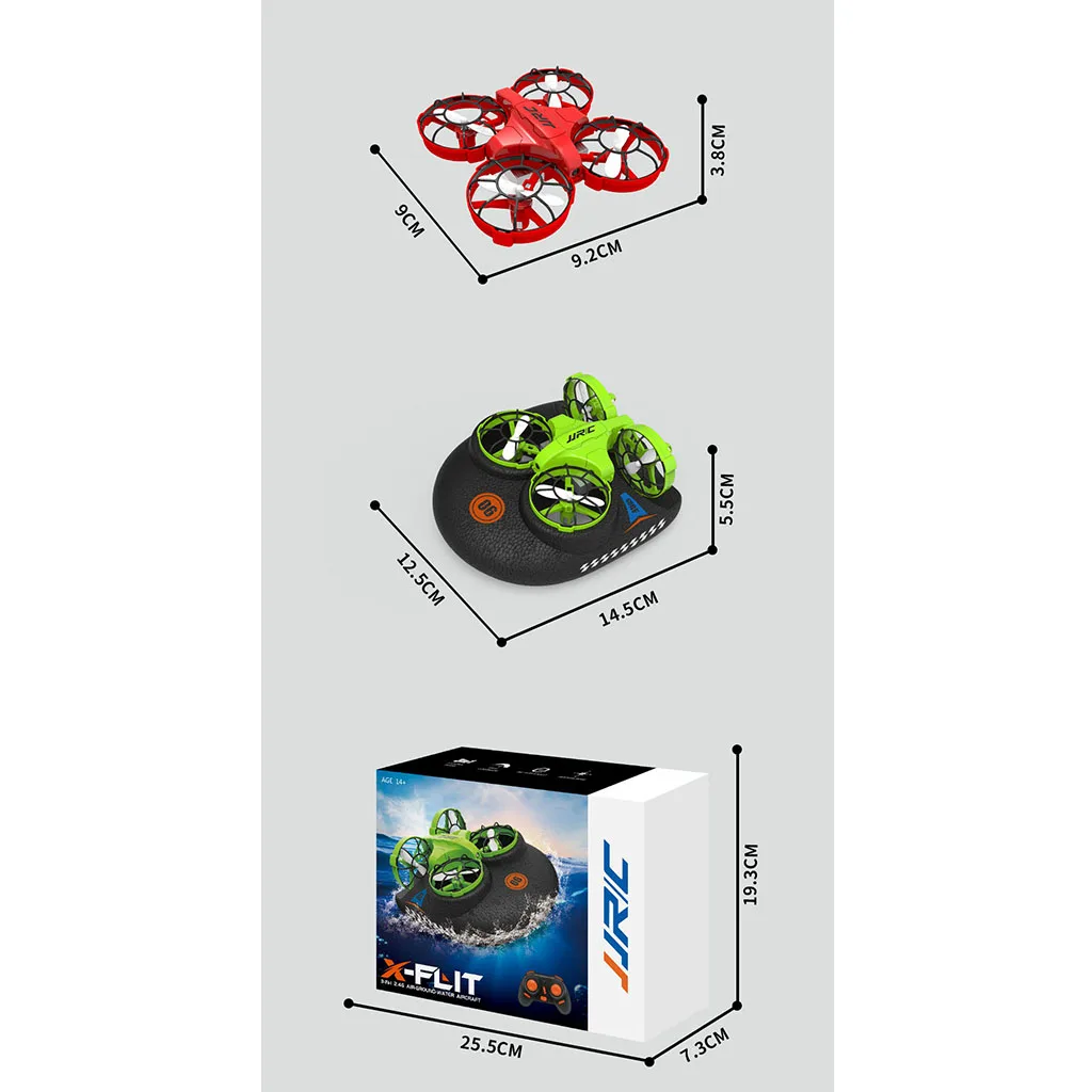 JJRC H94 2.4G 6-axis Gyro 3-in-1 RC Quadcopter RC Boat Toy w/ 4 Propeller Infrared Control RC Drone Remote Control Vehicle