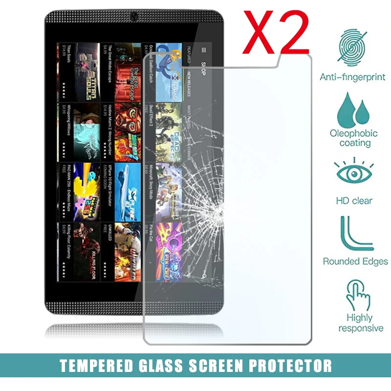 

2Pcs Tablet Tempered Glass Screen Protector Cover for Nvidia Shield K1 8-inch Tablet Computer Screen High-Definition