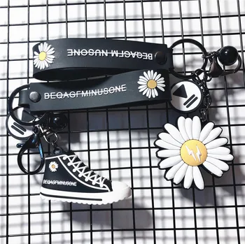 

Luxury GD Dragon Peaceminusone X Fragment Daisy Sports shoes Keychain Backpack pendant for Airpods 3D Flower Bells Case