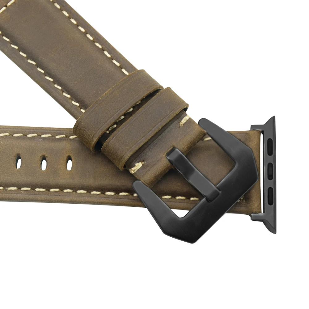 Ремешок из натуральной кожи для часов Apple Watch 42 мм 38 мм/44 мм 40 мм серия 5 4 3 2 1 синий iWatch браслет ремешок для часов