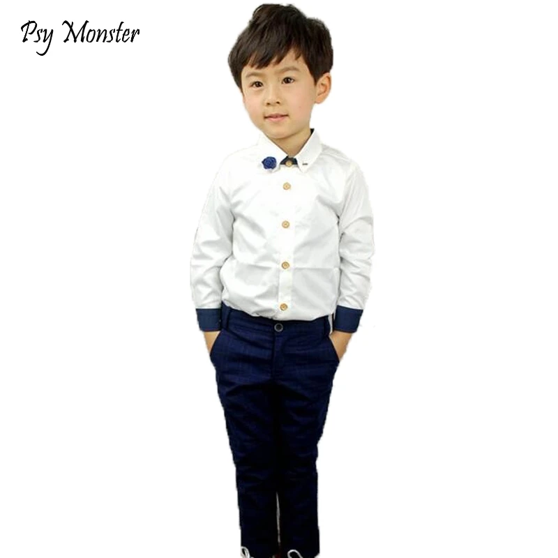 Camisa de manga para niños, camisa blanca para vestido de boda, de marca, de algodón, para fiesta de cumpleaños, blusas de fiesta|Camisas| - AliExpress