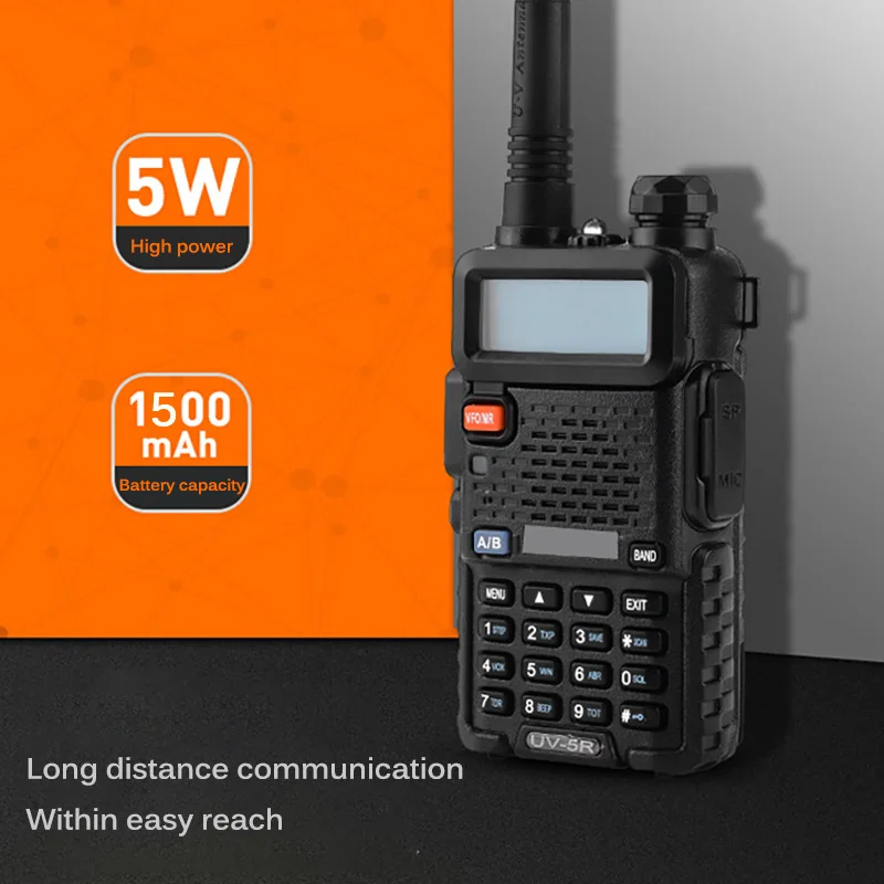 

LED Walkie Talkie 50km UV-5R Two-Way Radio Station Transceiver Dual Band Two Way Radio Communicator USB Charging Walkie-Talkie