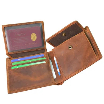

Retro Short Wallet Folded Leather Wallet Men's Wallet Change Bag