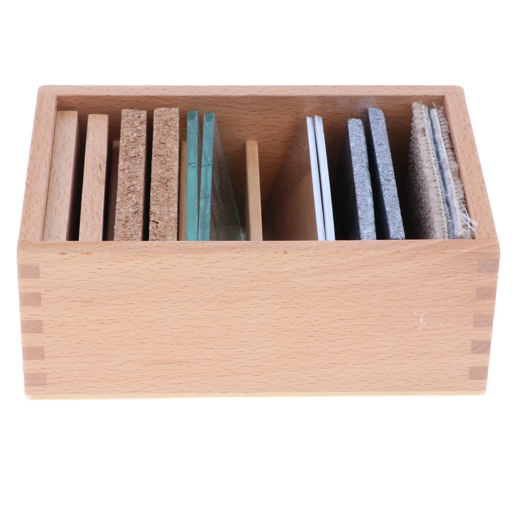 Baby Toy Early Childhood Education Toys Montessori Sensorial Materials Teaching Aids -Thermic Tablets (4 Pair) with a Wooden Box
