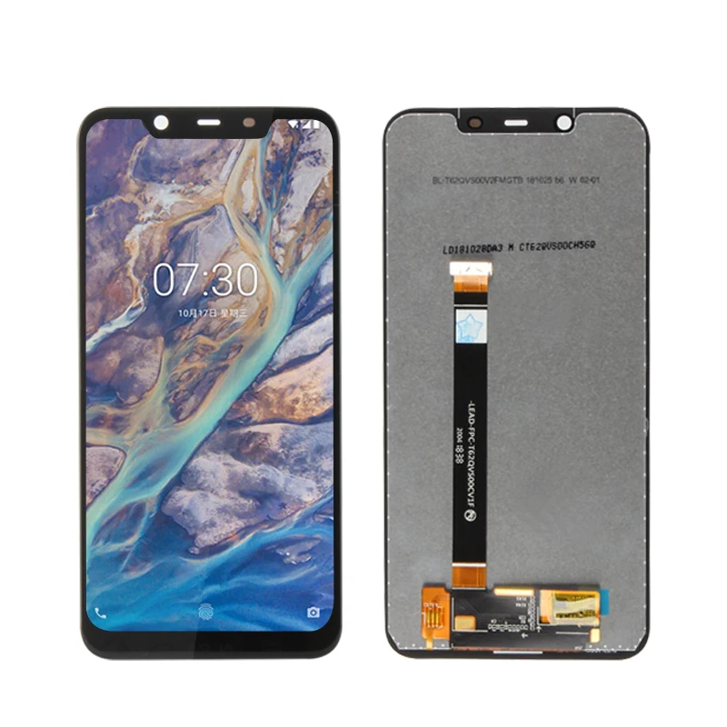 Black Для Nokia 8,1X7 ЖК-экран сенсорный дигитайзер сборка для Nokia X7 замена экрана 6,1" Ремонт запасных частей - Цвет: Black
