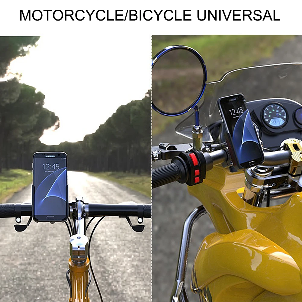 mobile phone stands for vehicle Aluminum Alloy Bicycle Mobile Phone Holder Motorcycle Handlebar/Rearview Mirror Mount Holder GPS Stand Bike Bracket for Phone car vent phone holder