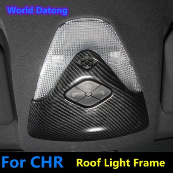 

Carbon Fiber Drawing Car Roof Glasses Box Reading Light Frame Decorative Trim 1pcs For Toyota C- HR CHR Accessories 2016-2018