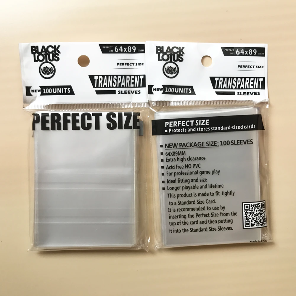 200-PCS-Lot-Acid-Free-Transparent-Perfect-Fit-Cards-Sleeves-Perfect-Size-Sleeve-Better-Than-KMC1