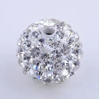 

New 10piece/lot 10mm Disco Round Ball Crystal Rhinestone Pave Clay Loose Spacer Charm Beads for DIY Jewelry Making