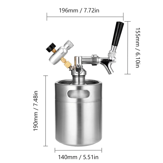 2L Mini Sörhordó Szettet Csaptelepített Otthoni Sör Sörfőző Kézműves Adagoló Growler System Sörkészlet Felszerelés Gépe - Image 4