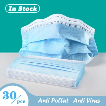 

20pcs/30pcs/50pcs Mask With Valve Black Mask Air Pollution Mask Travel Earloop Breathable Anti-smog Face Mask