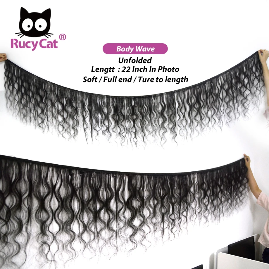 Online RucyCat 08 40 pulgadas, pelo brasileño de la armadura del mechones de cabello humano de la onda del cuerpo 1 3 4 mechones Color Natural Remy extensiones de cabello