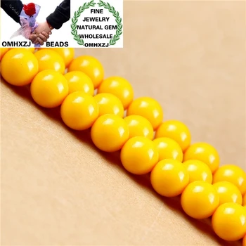 

OMHXZJ Wholesale ZB270 5 8mm DIY Bracelet Necklace Jewelry Accessories Components Natural Stone Hot Fine Amber Stone Round Beads