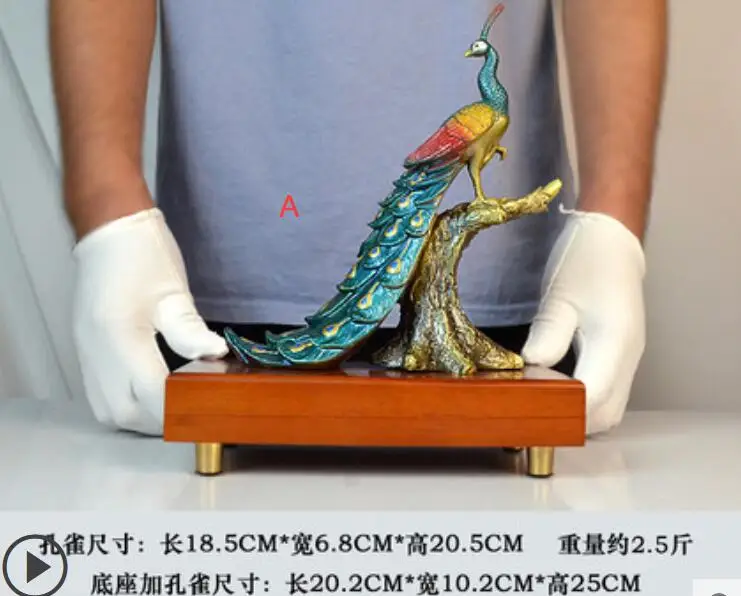 

Pure copper peacock crafts entrance TV cabinet Decoration