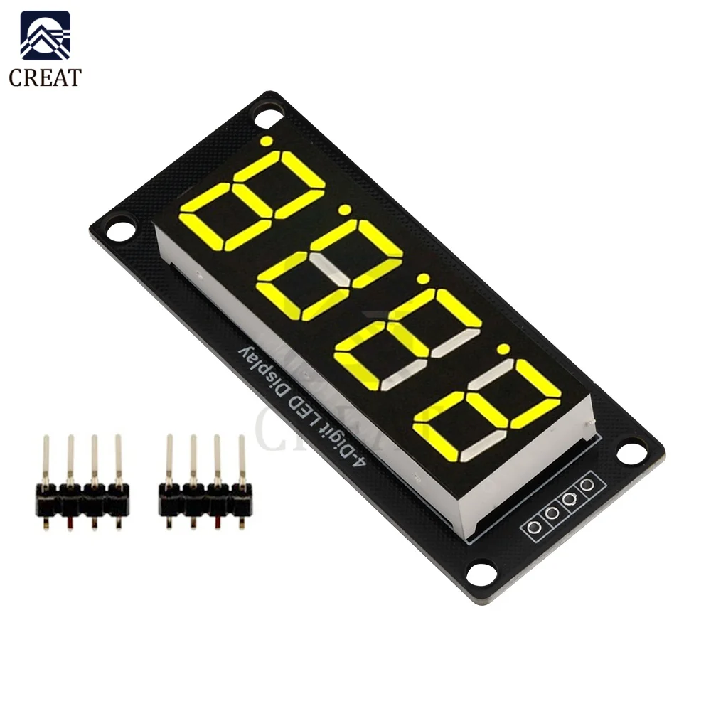 0.56" 4 Bit Digital LED Tube Display Module TM1637 Decimal 7 Segments Tube Display Module Yellow/White/Red/Green/Blue led digital tube display