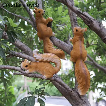 

Squirrel Garden Decoration Home Outdoor Accessories Simulated Animal Ornaments Fairy Garden Miniatures Creative Resin Style