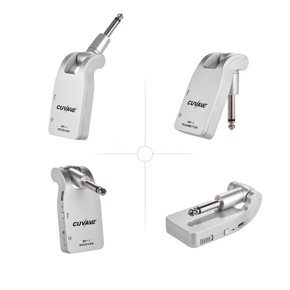 Wireless Guitar System Transmitter Receiver Built-in Rechargeable Battery 30 m Transmission Range Universal Electric Bass