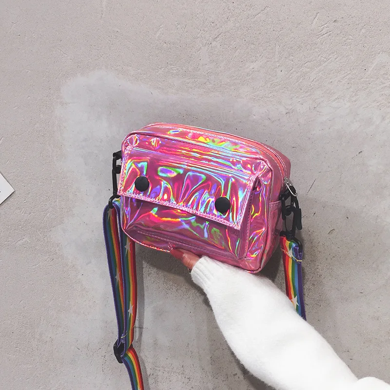 Pink handbag PGOLEGGY лазерные сумки через плечо для женщин модные сумки роскошные женские Сумки из искусственной кожи сумки на плечо для путешествий водонепроницаемые сумки - Цвет: Pink handbag