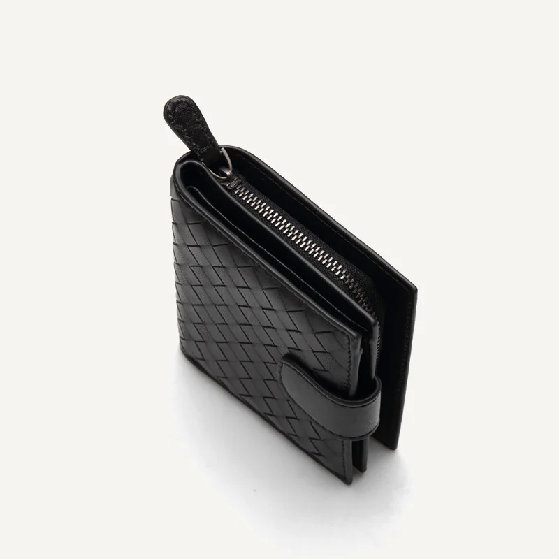 Women's Wallet Short 100% Sheepskin Leather Woven Coin Change Zipper Storage Bag Fashion Simple Luxury Brand MoneyClip2020 New Women's Wallet Short 100% Sheepskin Leather Woven Coin Change Zipper Storage Bag Fashion Simple Luxury Brand MoneyClip2020 New