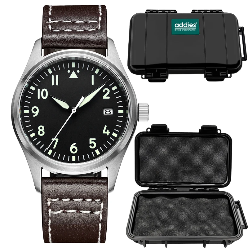 Brown leather Стальные мужские часы для дайвинга NH35 механические часы для ныряльщика сапфировые 200 м автоматические часы мужские часы - Цвет: Brown leather