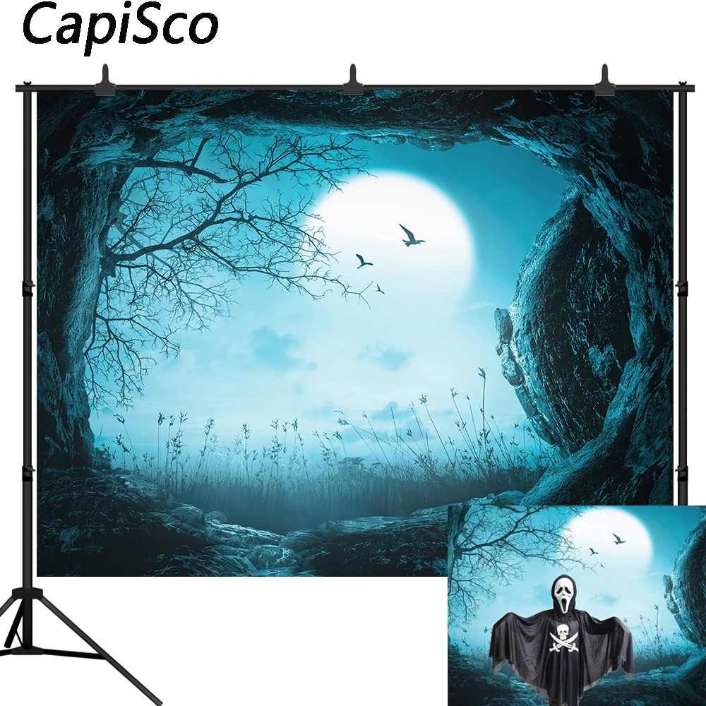 

Capisco Halloween photography backdrops kids Cave round moon Photographic backgrounds For portrait Photography Studio shooting