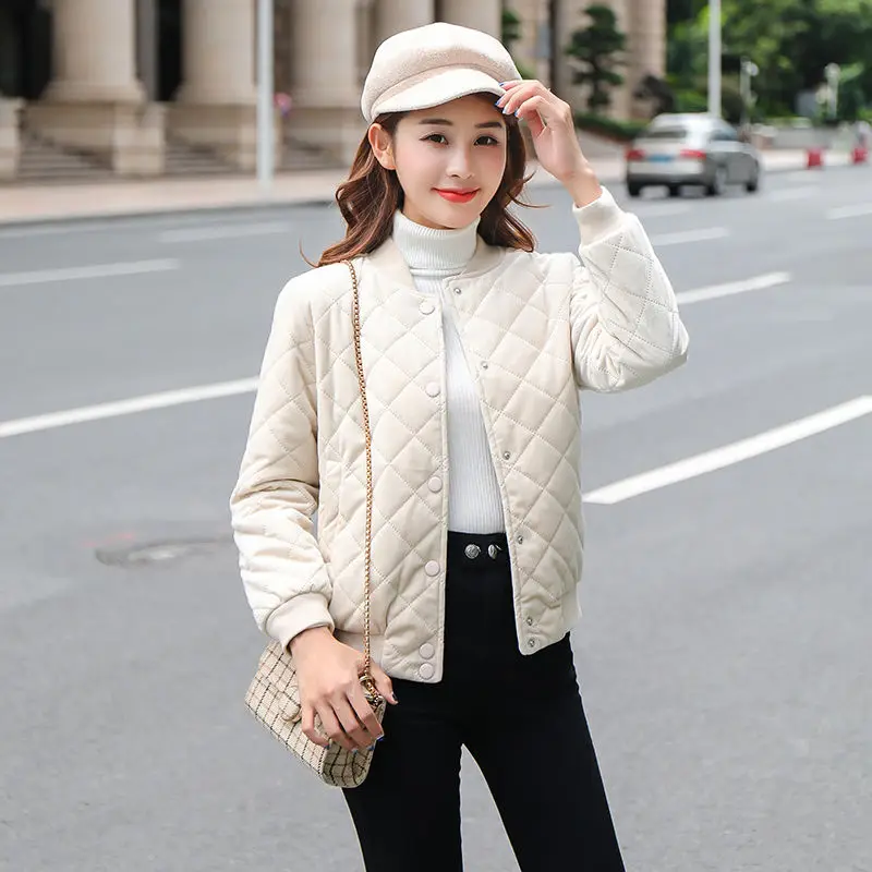 Женская теплая короткая куртка Повседневная хлопковая парка на пуху верхняя