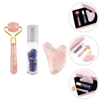 

1 Set Natural Jade Massager Roller Scraping Plate Essential Oil Jade Bottle Massage Beauty Apparatus Massaging Tools for Store S