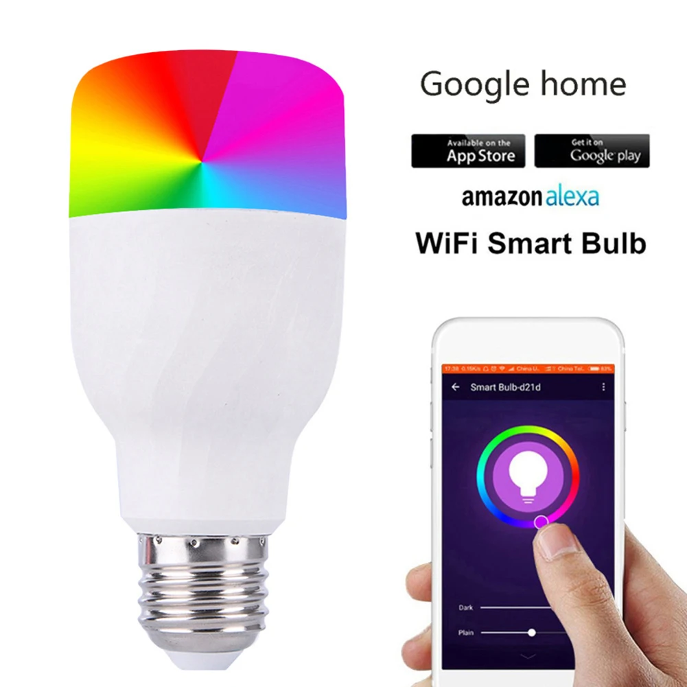 E27 WiFi умная лампочка интеллектуальная цветная светодиодная лампа RGBW приложение дистанционное управление для Alexa Google для умного дома горячая распродажа